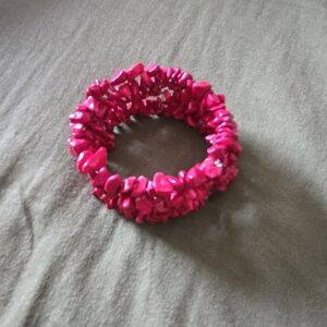 Vibrant Pink Beaded Bracelet